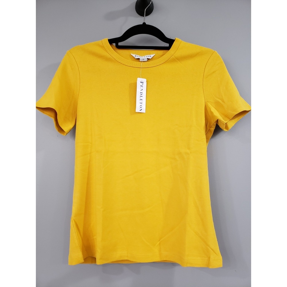 NEW SMALL GOLDEN YELLOW Pendleton SOLID YELLOW 100% COTTON TSHIRT short sleeve